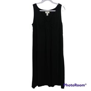 Ann Taylor Loft Black Sleeveless Drapey V Neck Dress Size 12